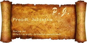 Preidt Julietta névjegykártya